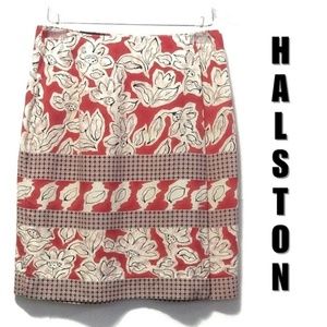 💯% Silk Floral Faux Wrap Skirt EUC